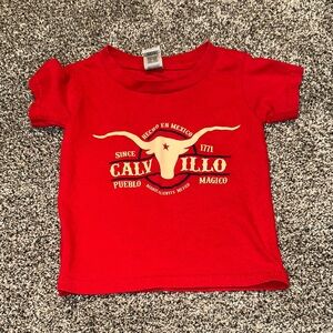 Gildan Red Kids Tee with Bull Graphic